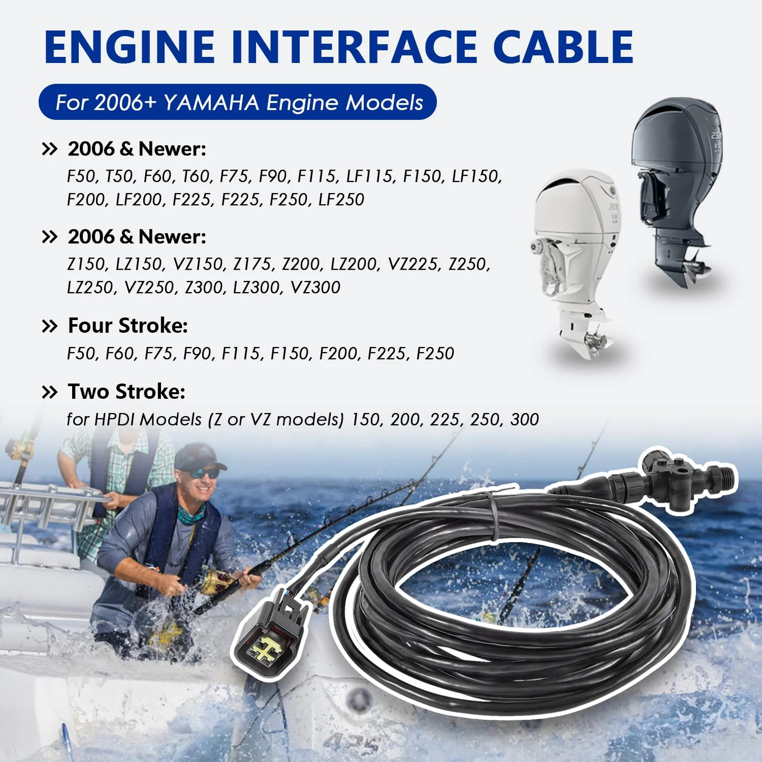 Replace for Yamaha Engine Interface Cable with T-Connector, for Yamaha 2006 & Ne