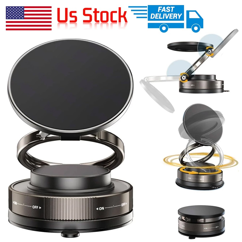 360° Adjustable Magnetic Vacuum Suction Cup Car Phone Holder Mount for MagSafe