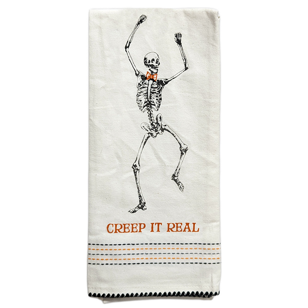 Design Imports Skeletons Printed Dishtowel, Creep It Real (753962A)