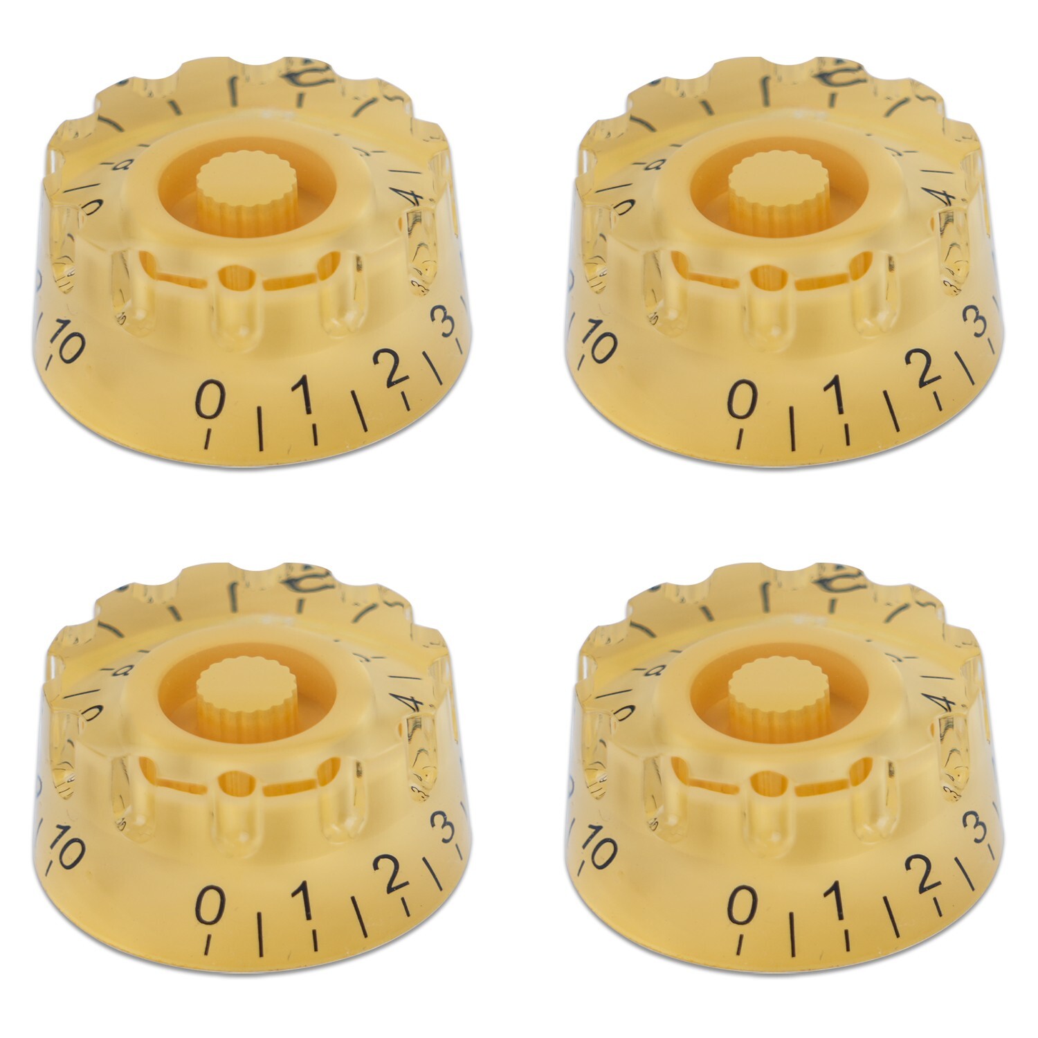 4Pcs Speed Control Knobs Embossed Cream Guitar Knobs Bass Knobs Gear Shape Knobs