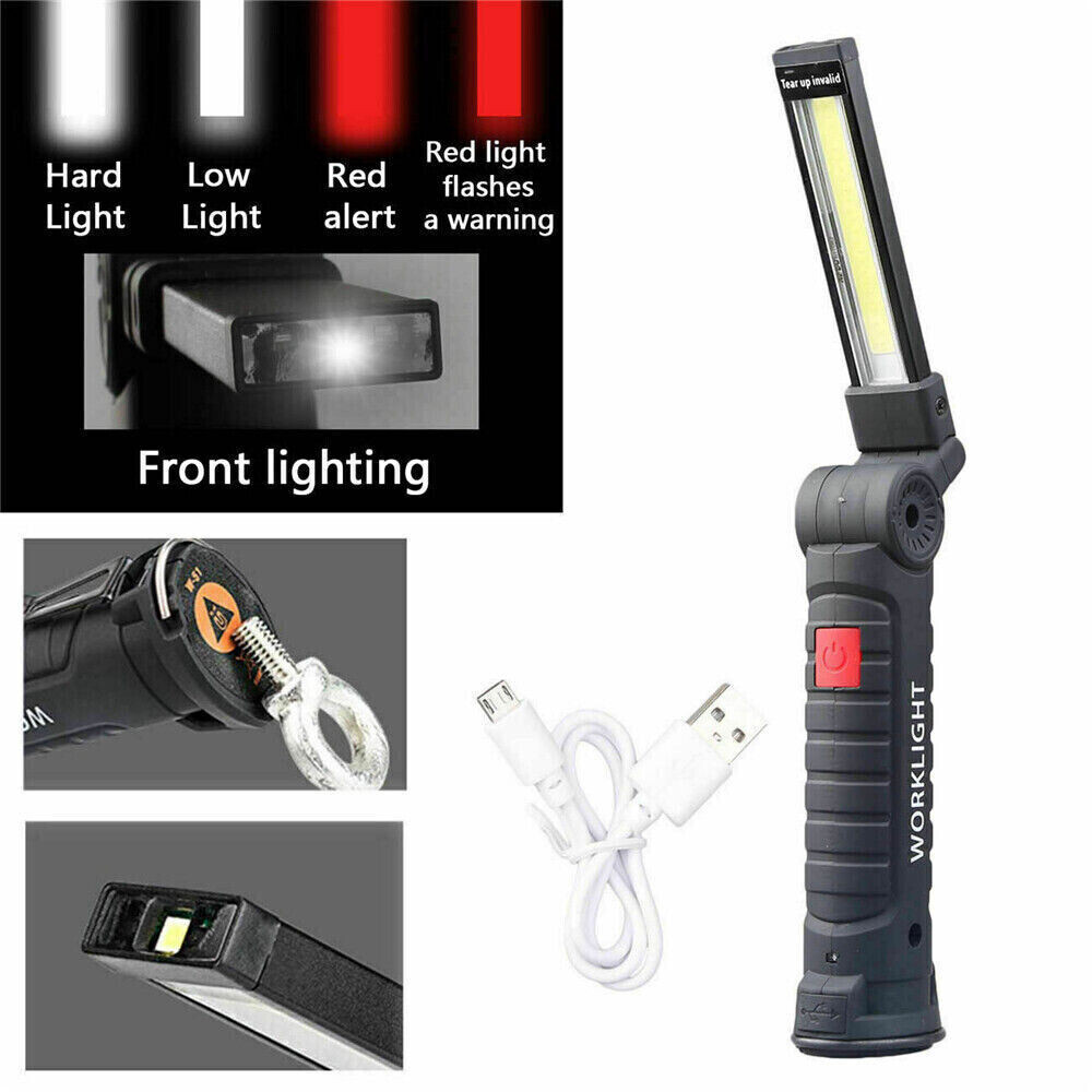 1/2/4PCS Rechargeable LED COB Work Light Mechanic Flashlight Lamp Magnetic Base