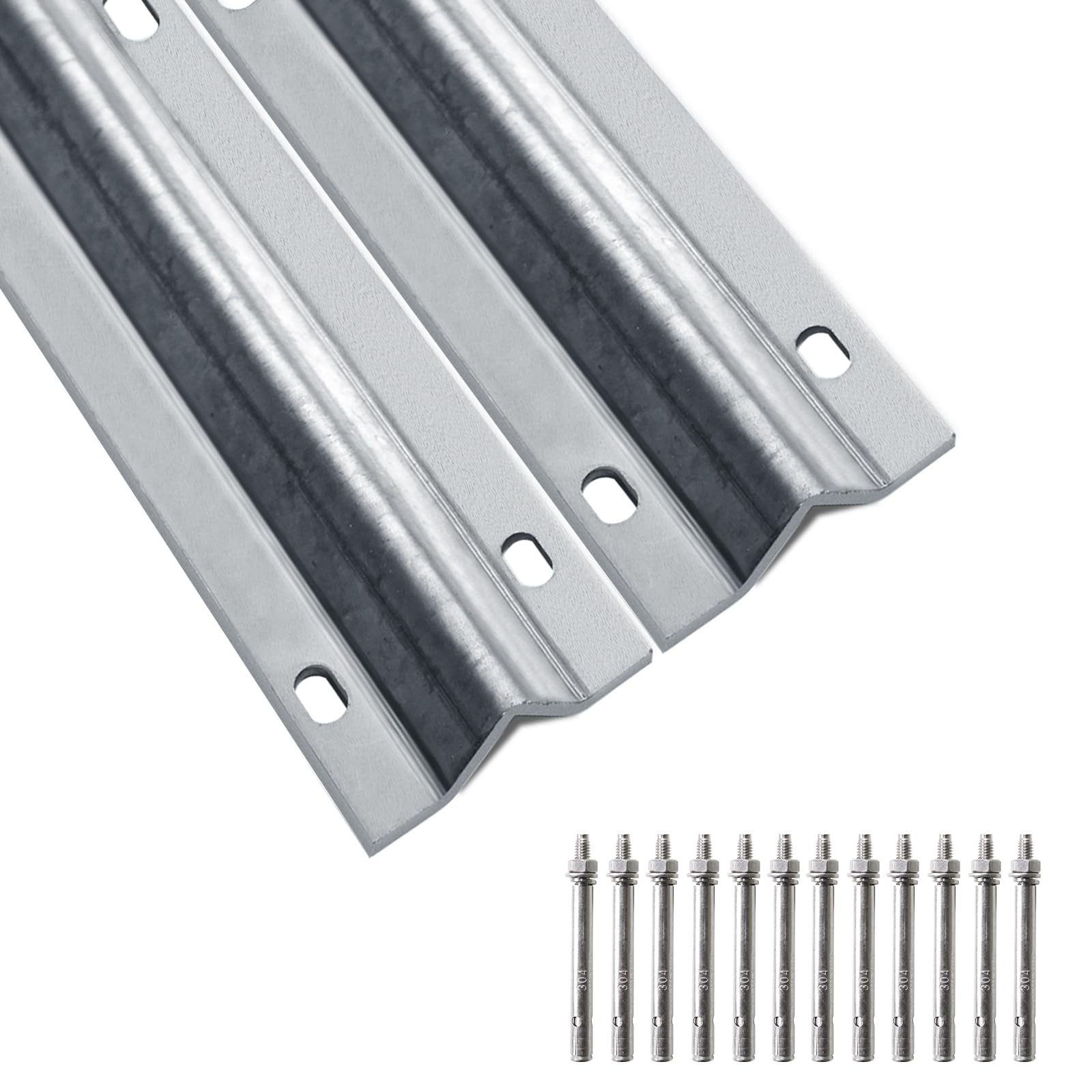 GLIMOVA 12ft Section Galvanized Inverted V Track | V- 12 FT, 6FT-long Pieces