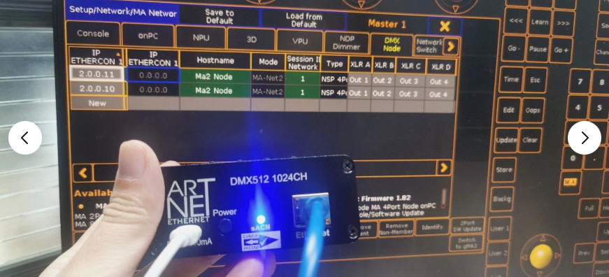 2 Port 1024CH Artnet sACN RDM - DMX512 Node light controller | Unlock MA2 4096CH