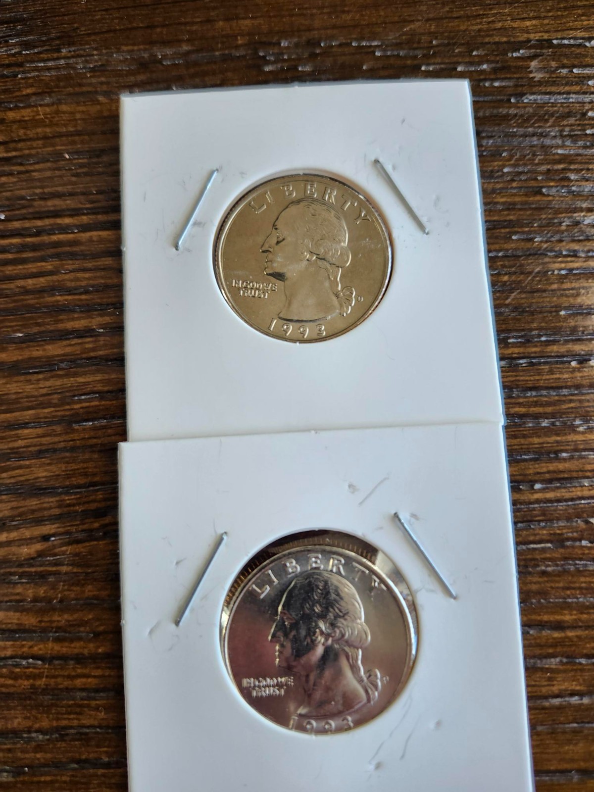 1993 P & D Washington Quarters, uncirculated BU 2 Coin Set