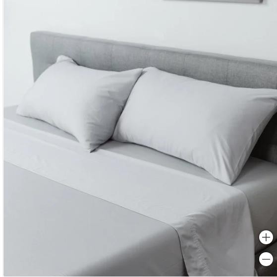 Molecule Bed Sheets Gray Fitted Flat Pillowcase Performance 300 Thread Count