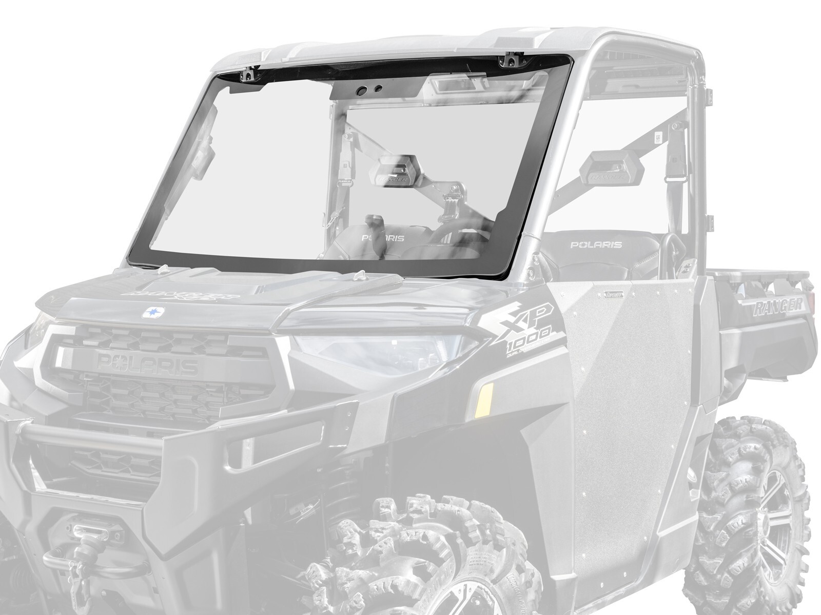 SuperATV Maxdrive Power Flip Glass Windshield for Polaris Ranger XP1000