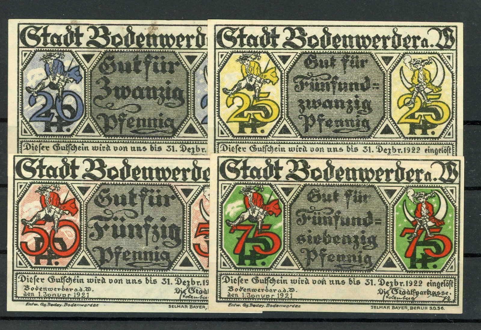 Bodenwerder 4 Bills Notgeld Banknote 2/16853