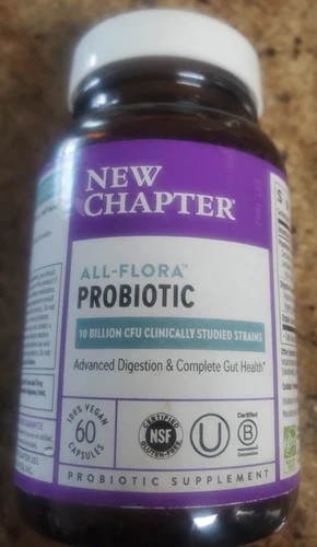 All-Flora New Chapter Probiotic 10 Billion CFU. 60 Vegan Caps. Exp 05/2027