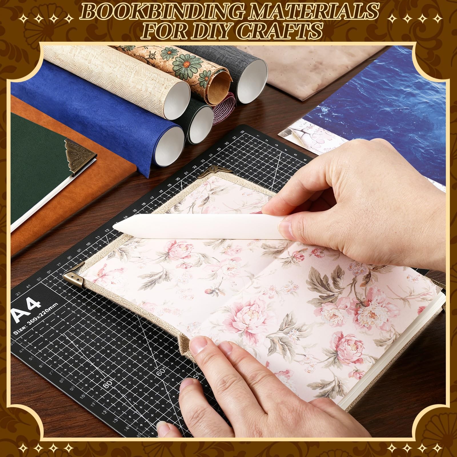 208 Pcs Book Binding Kits for Beginners,Complete Bookbinding Kit with Instruc...