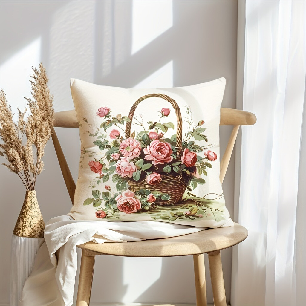 4 Piece Vintage Rustic Floral Pillowcases Home Decor