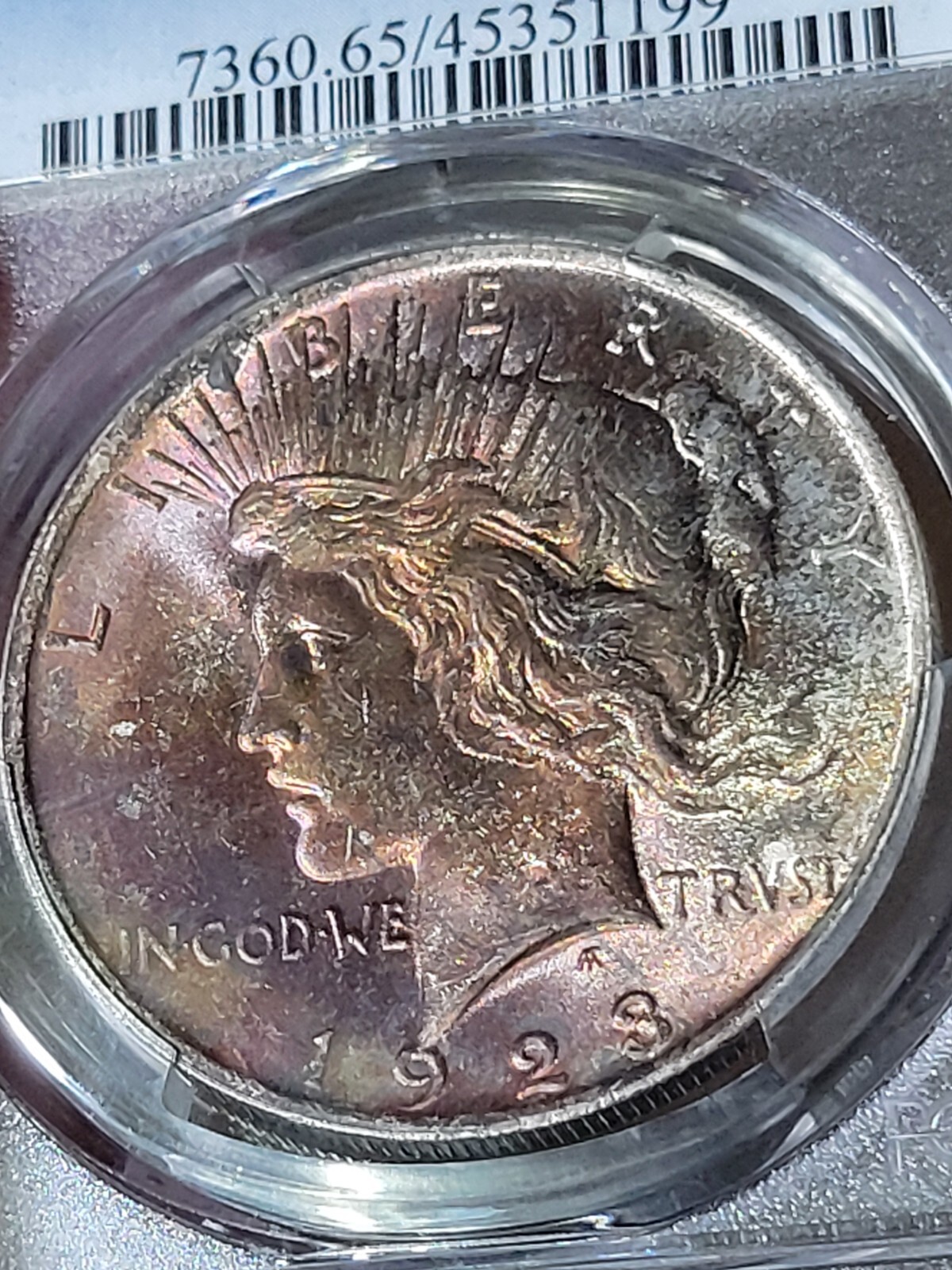 1923 $1 Peace Dollar PCGS MS65 Toned