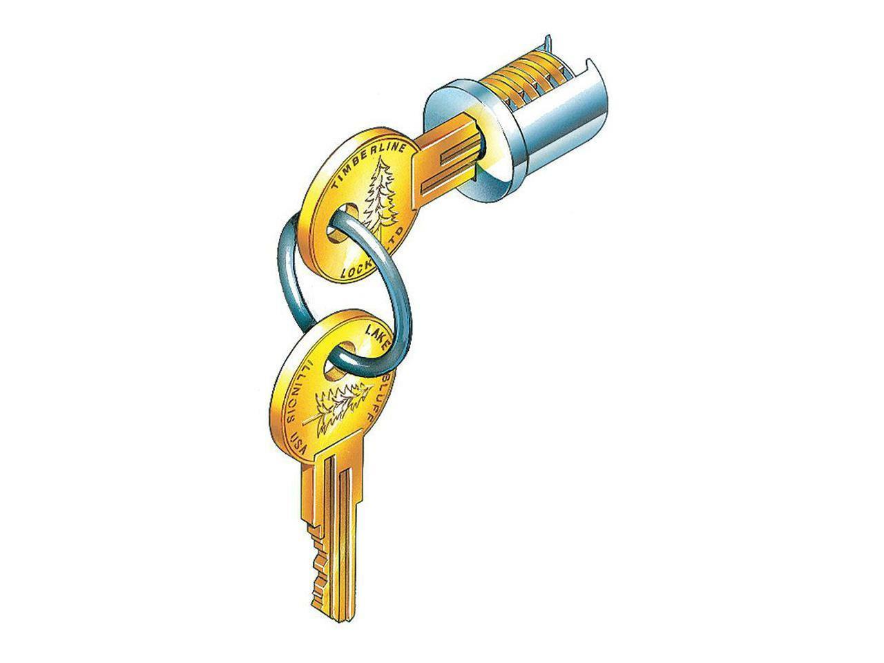 TIMBERLINE C100LP-KD-14A Lock Cylinder, Polished Nickel, Keyed Different