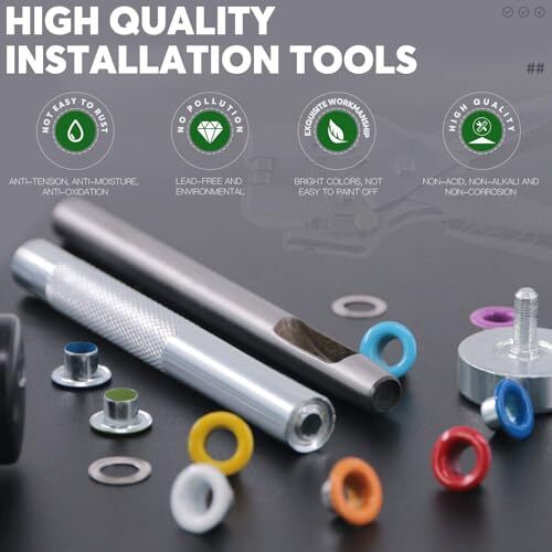 406Pcs Eyelet/Grommet and Setting Kit with 3/16" Colored Eyelet Grommets