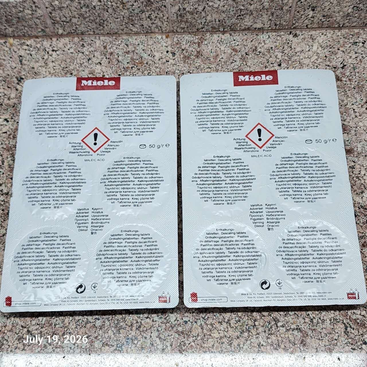 2 pack Genuine Miele Descaler  10178330 Coffee Machine Cleaner (12  Tablets)