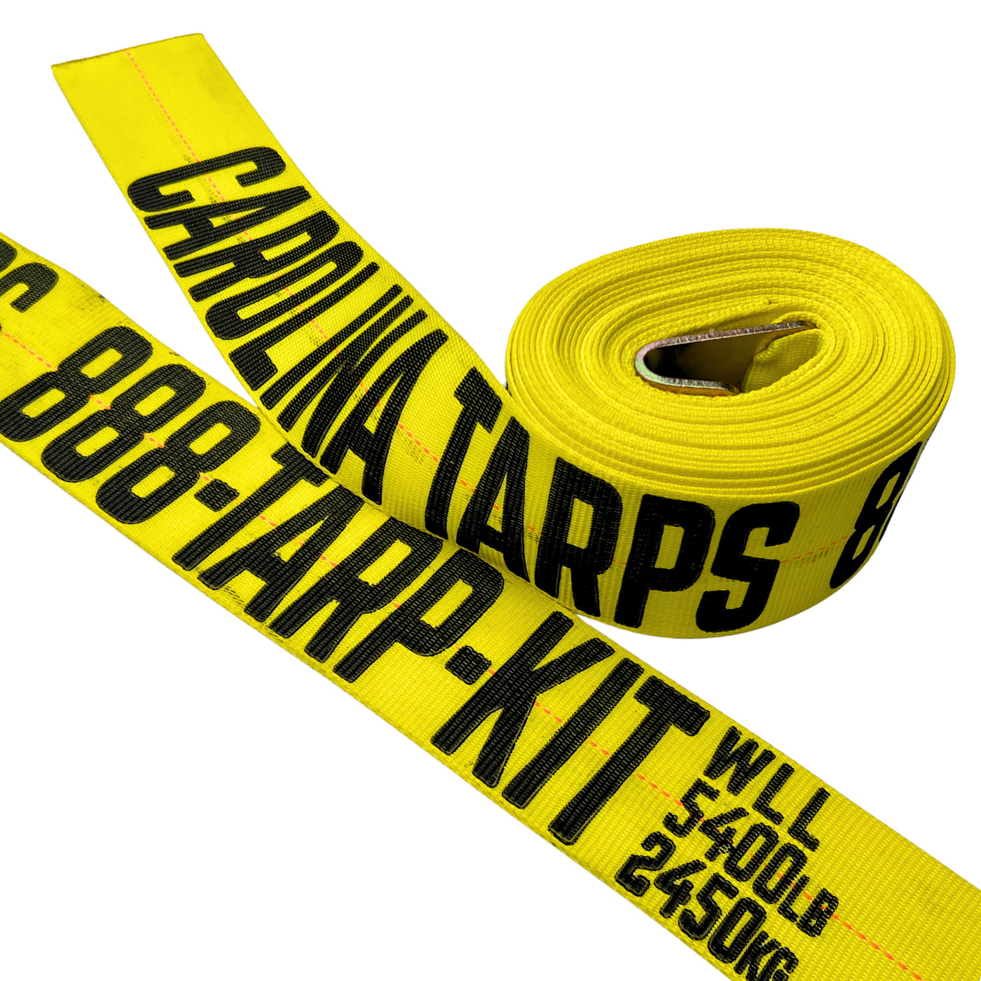 4" x 30' Winch Strap 20,000 Break Strength 5,400 WLL Flat Hook - MADE IN USA