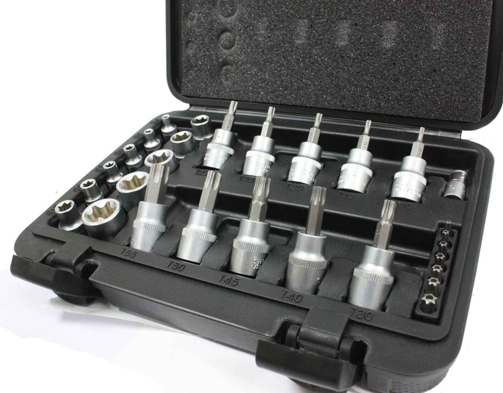 29PCS Torx Star Socket Set & Bit Male Female E & T Sockets With Torx Bit Tools