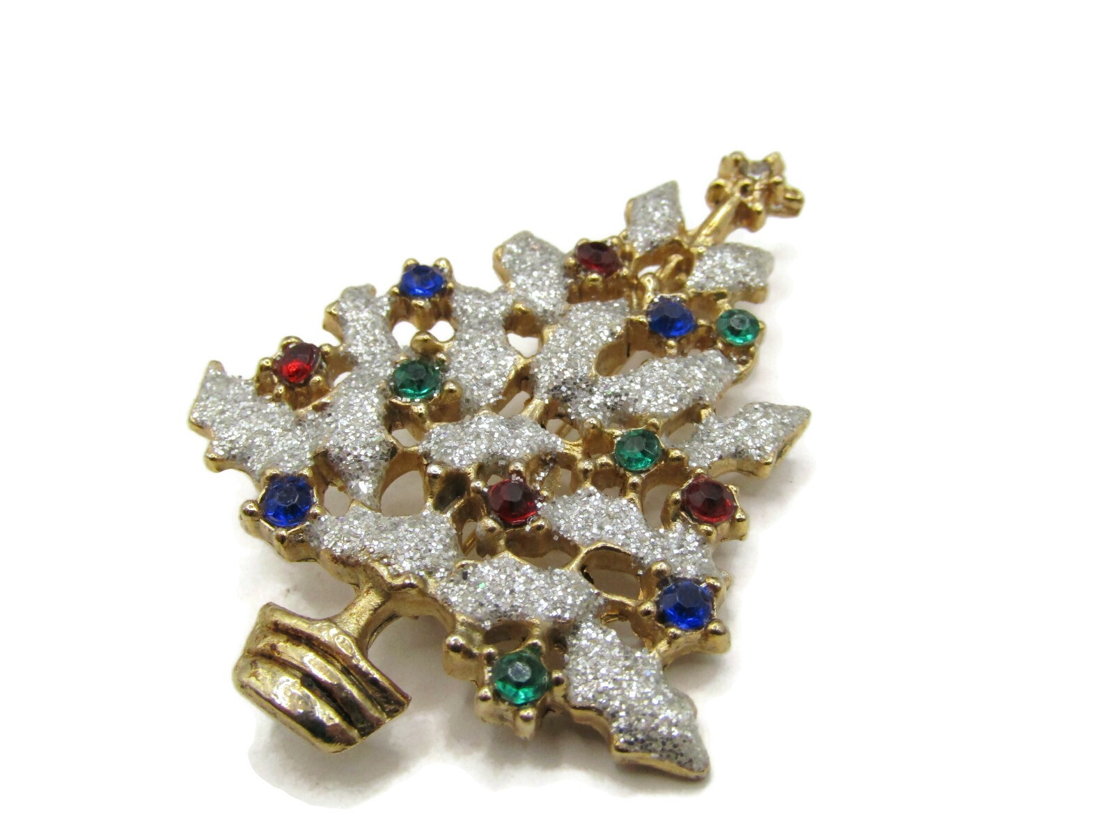 Christmas Tree Brooch Pin Gorgeous Design Nice Quality