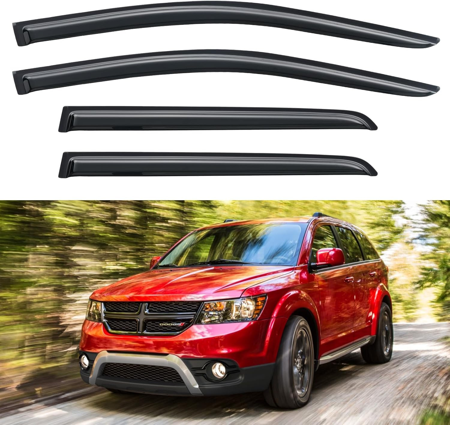 Window Visors Rain Guards Shield for 2009-2020 Dodge Journey, Window Vent Wind D