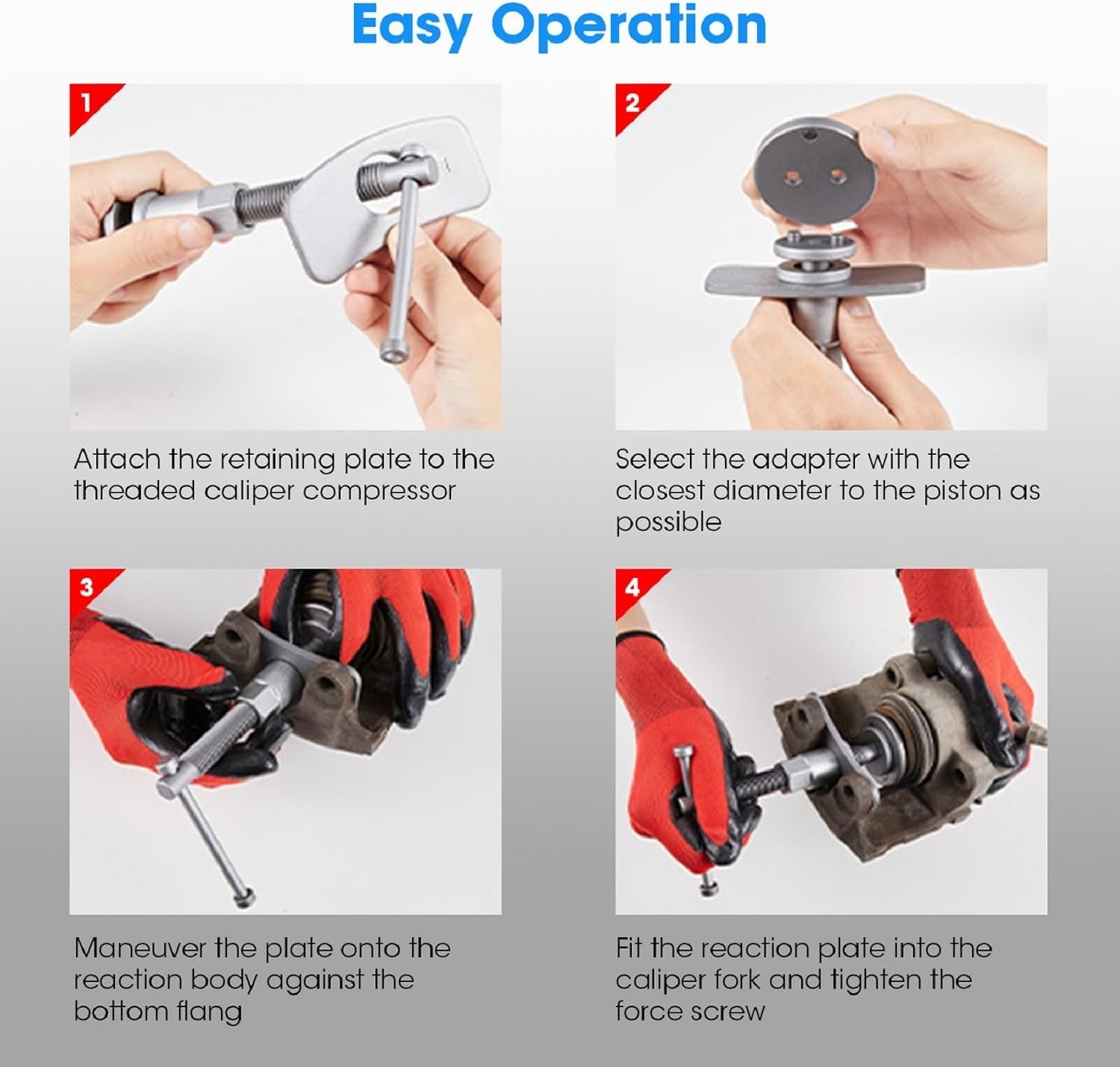22 PCS Brake Caliper Press Tool Kit, Disc Brake Piston Caliper Compressor Too...