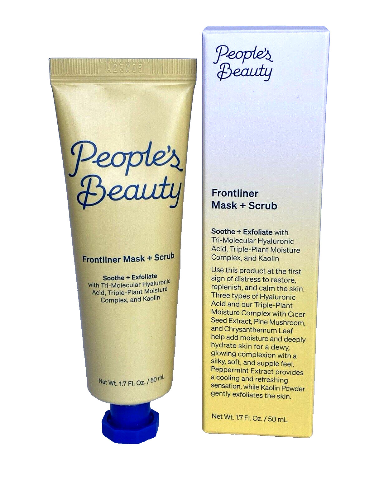 People's Beauty: Frontliner Mask + Scrub 1.7 fl oz NIB Soothes and Exfoliates