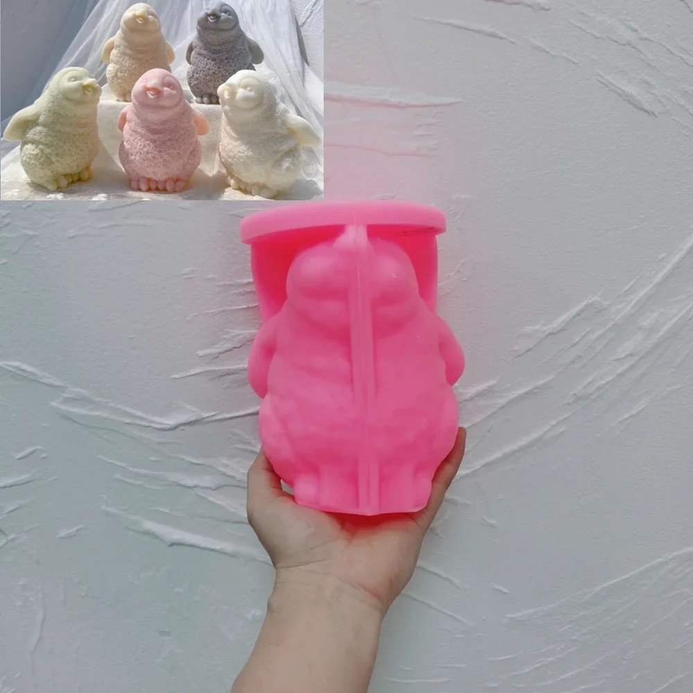 Gypsum Penguin Figurine Silicone Mold Soy Wax Resin Homemade Decor Crafts Moulds