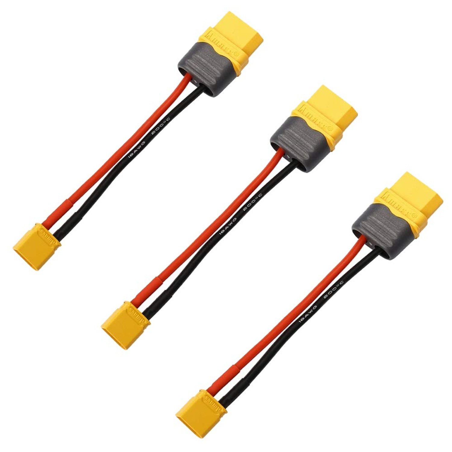 3 Pcs Amass XT60 XT60H Male Female Plug Connector to XT30 Male Female Plug Co...