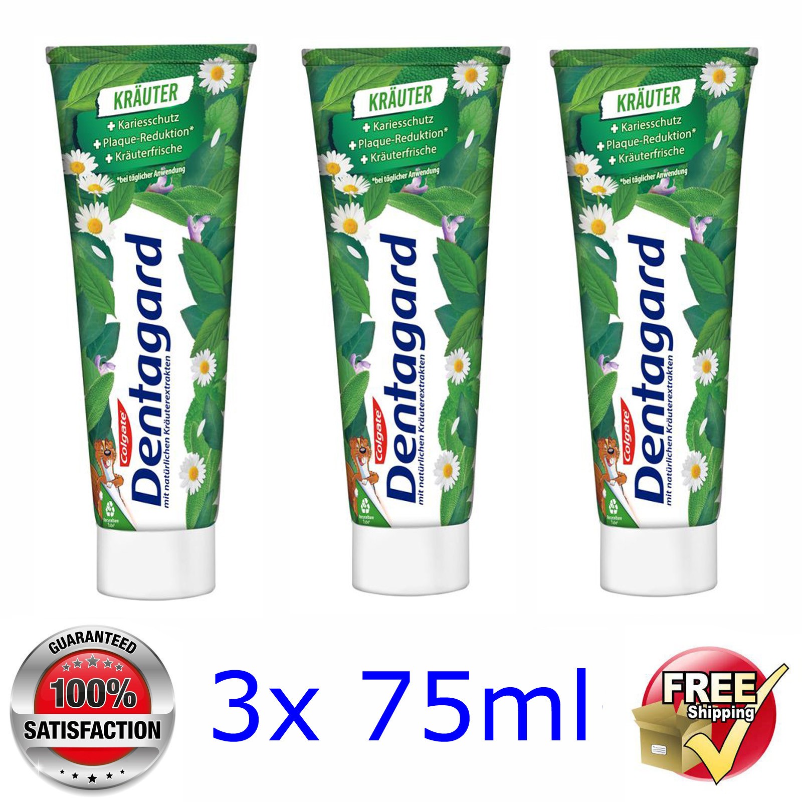 Colgate @ 3x Dentagard with herbal extracts / Fluoride  @ 75ml - 3/2028
