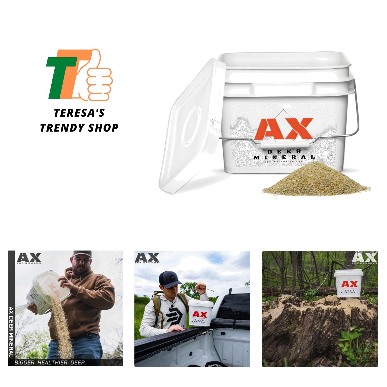 AX Deer Mineral | Organic Antler Xcelerator for Healthier, Stronger Deer 320 oz
