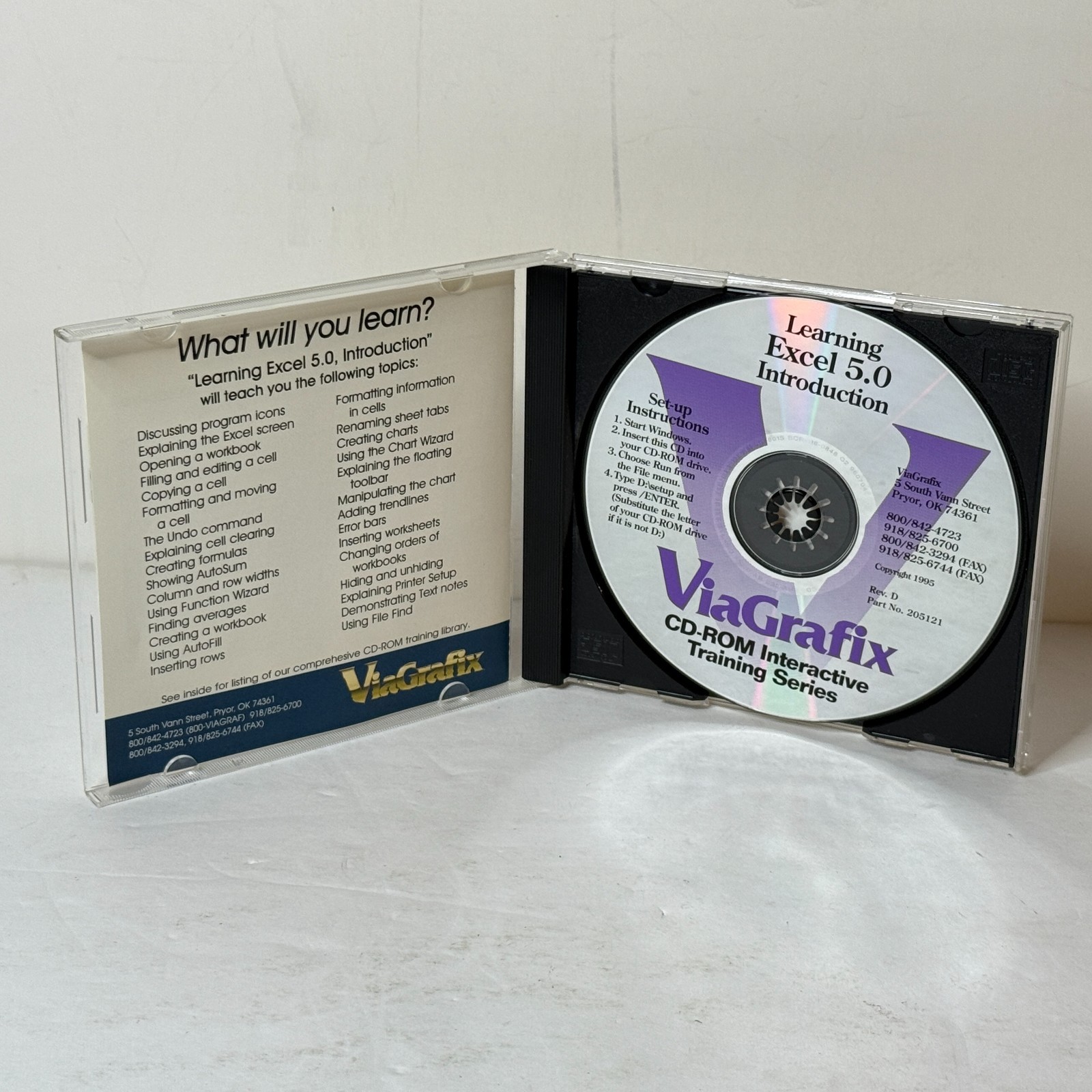 Learning Excel ViaGrafix 5.0 Vintage Software CD-ROM PC *B2G2 FREE*