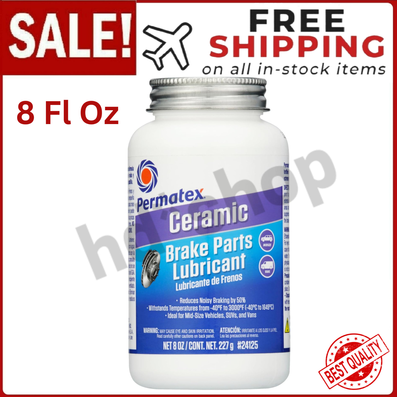 Permatex 24125 Ceramic Extreme Brake Parts Lubricant, 8 oz., Pack of 1