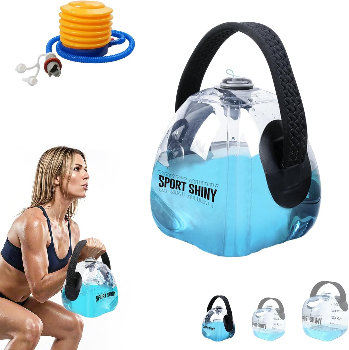 EasyGo Kettlebells Foldable Water-Filled Kettlebell Adjustable Kettlebell
