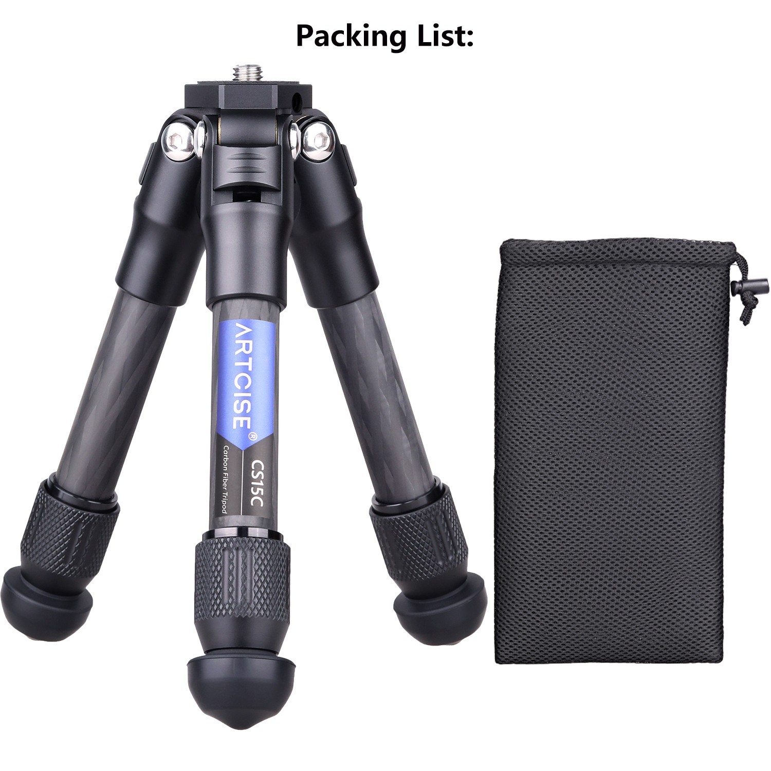 Mini Camera Tripod Carbon Fiber Tabletop Tripod Compact Portable Desktop Tripod