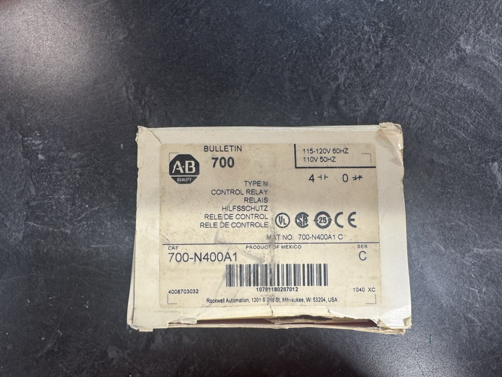 Allen-Bradley 700-N Industrial Control Relay (700-N400A1)