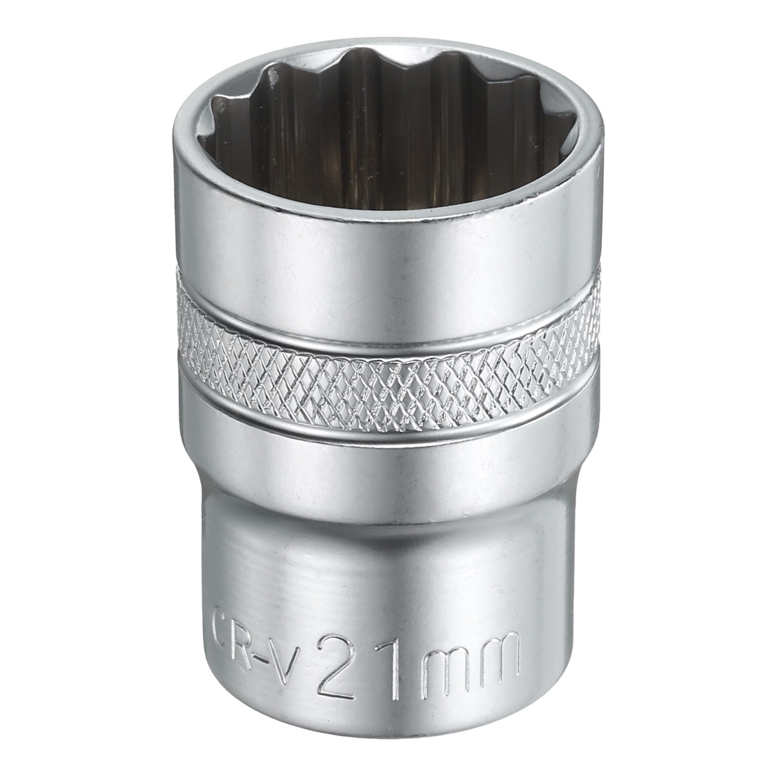 1/2" Drive by 21mm 12-Point Shallow Socket 38mm Length Metric Spline Socket