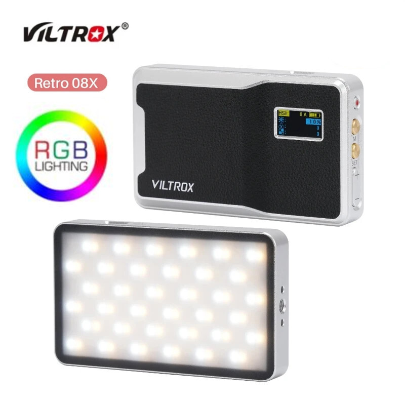 VILTROX Retro 08X 8W RGB Led Video Pocket Light Colorful 2500K-8500K APP Control