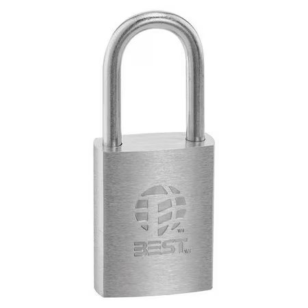 Best 41B720l Padlock, Coreless, Long Shackle, Rectangular Zinc Alloy Body,