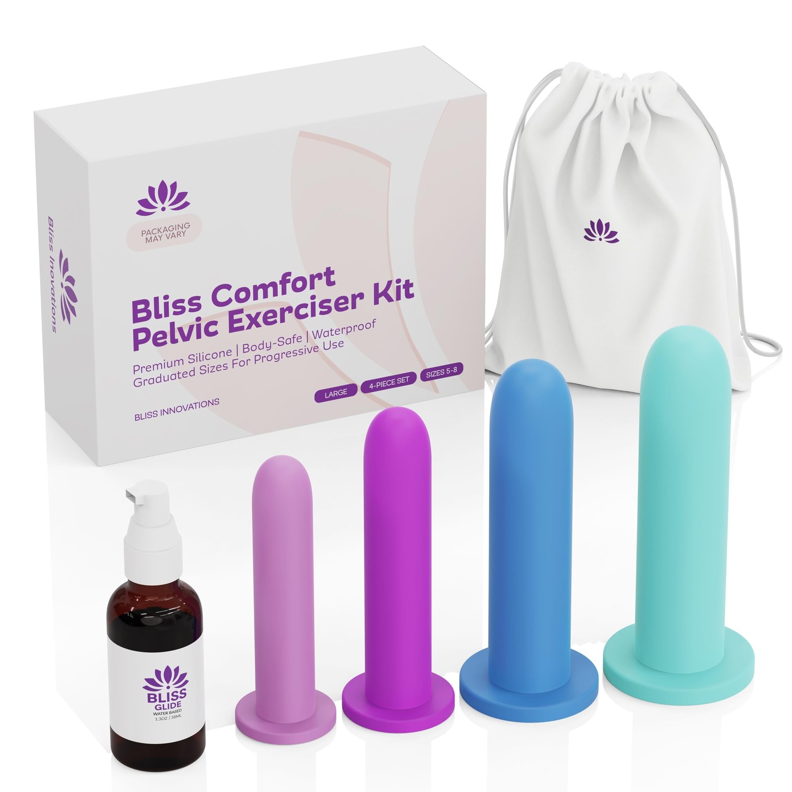 Bliss Innovations Comfort Silicone Pelvic Floor Trainer Kit – Sizes 5-8 – Sof...