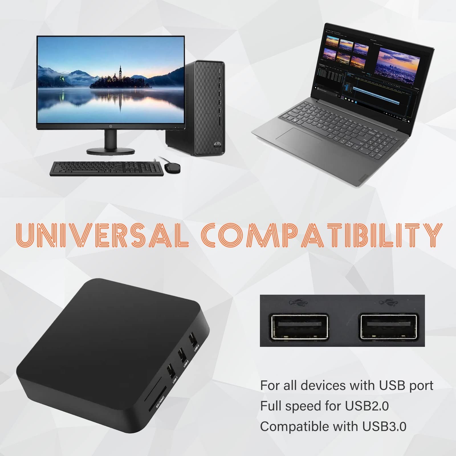 Micro SD Card Reader, Wansurs 6 in 1 Memory Card Reader for SD/Micro SD/CF/XD...