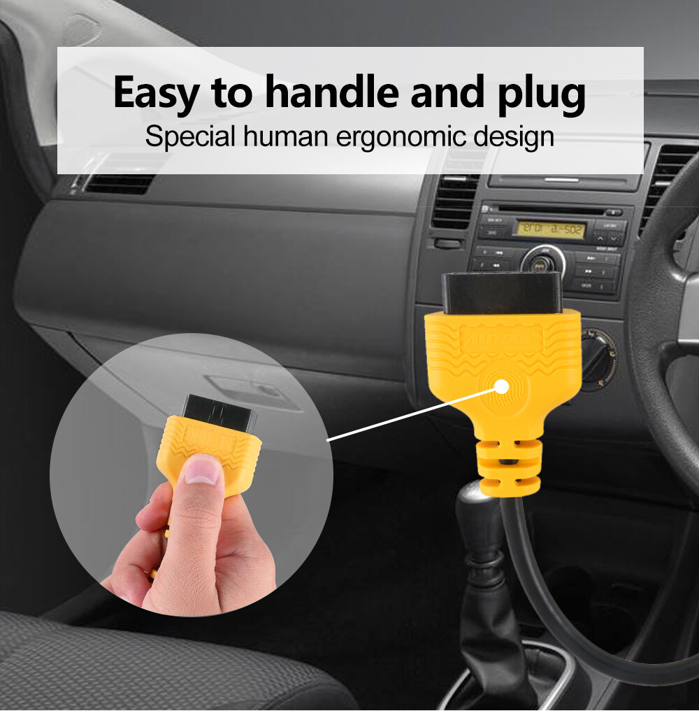 OBD2 Extension 16Pin Cable OBD ll Male to Female Diagnostic Scanner Adapter 30cm