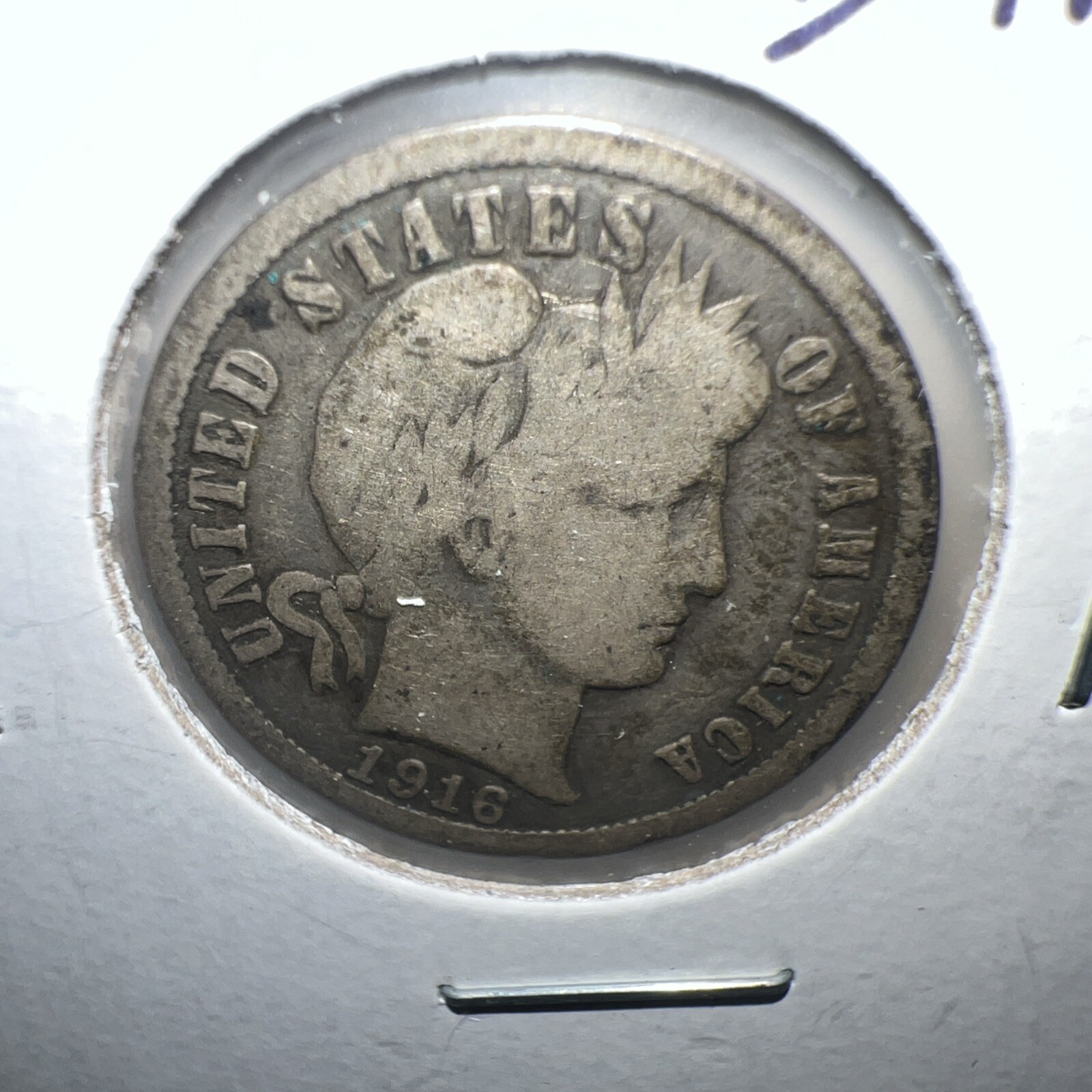 1916 Barber Dime (P) No Mint Mark