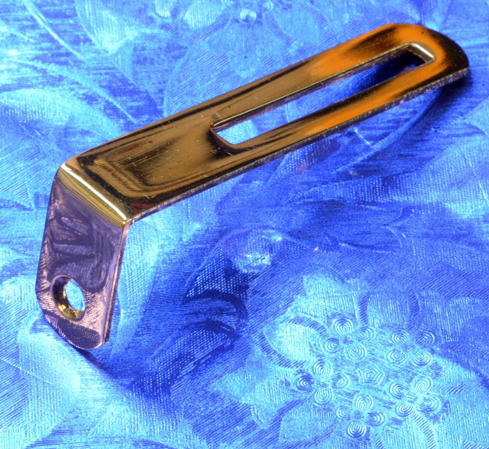 New Old Stock USA Gold "L" Guitar Pickguard Bracket 2&9/32" X 51/64"