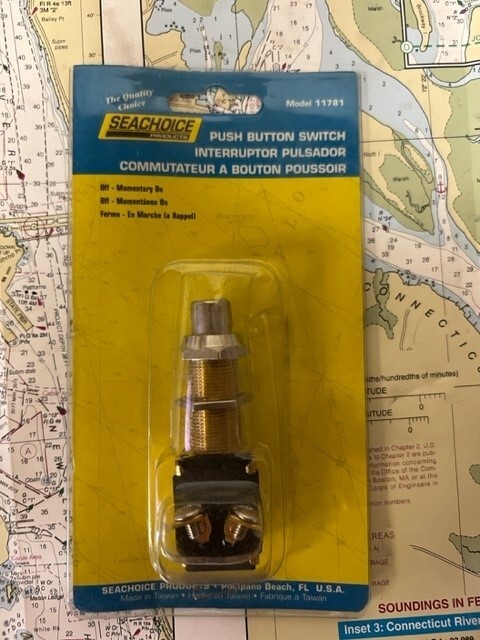 Seachoice #11781 - 15A/25A Off/(On) SPST Push-Button Starter/Horn Switch.