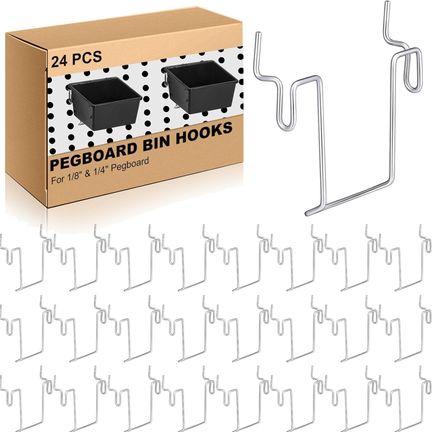 12 Pcs Metal U Hook Pegboard Hooks Heavy Duty Tool Organizer