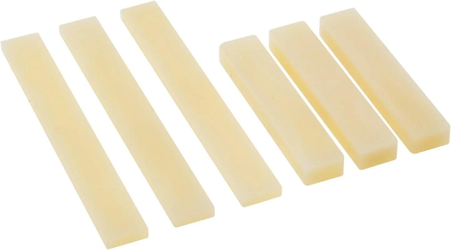 6Pcs Unbleached Guitar Bone Nuts and Saddle, Blank Guitar Bridge Saddle and Nut,