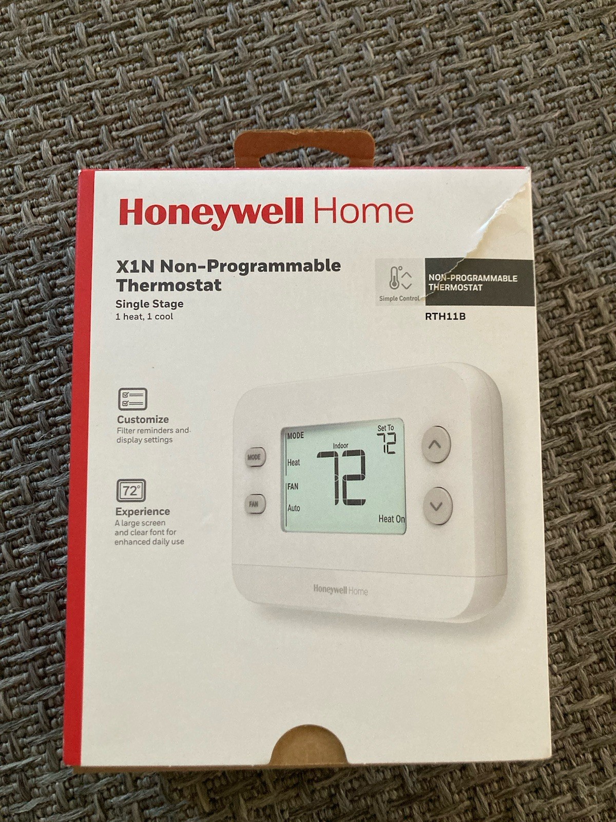 Honeywell Home X1N Non-Programmable Thermostat, Single-Stage, 1-Heat/1-Cool Flaw
