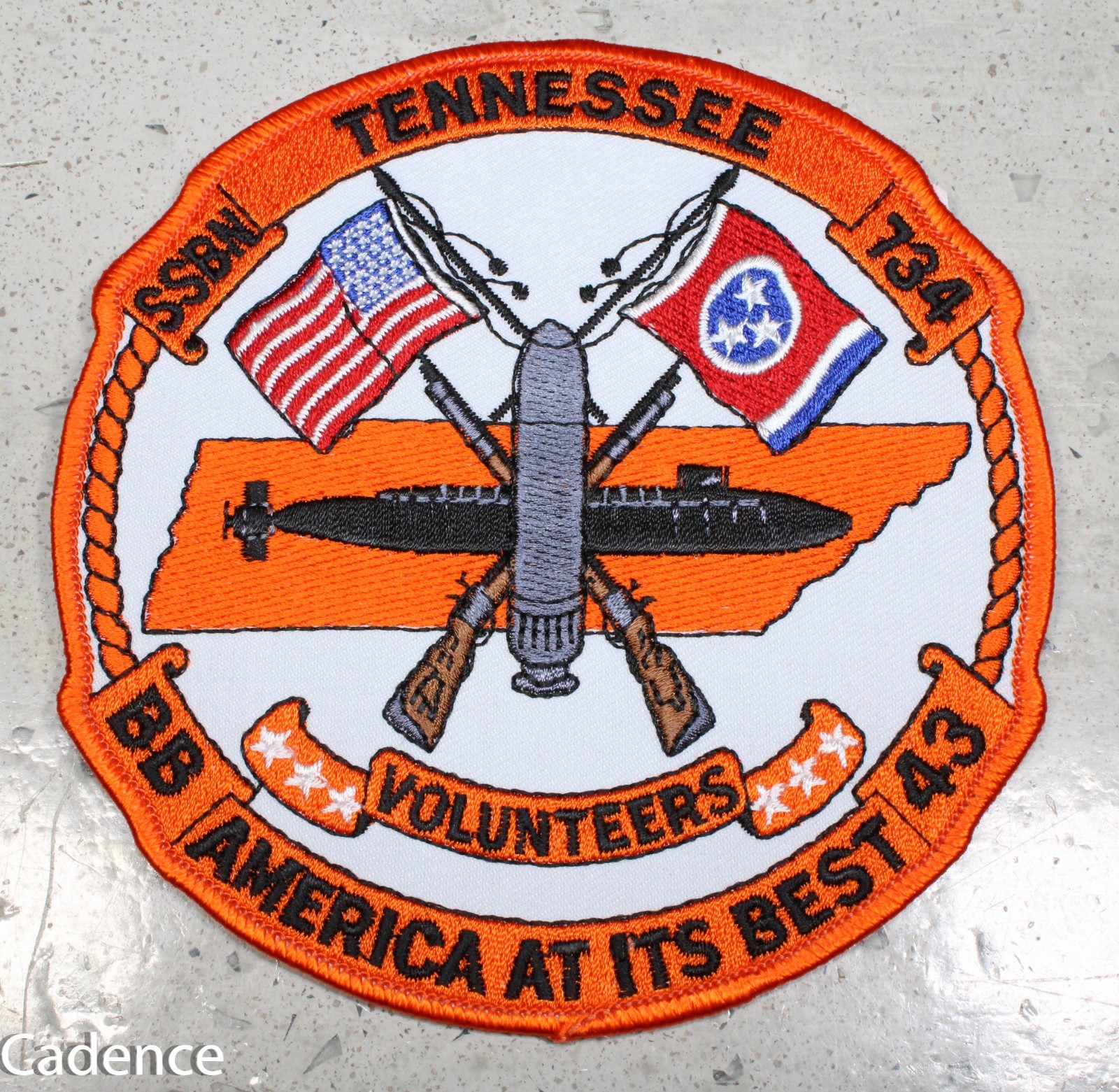 US GWOT Modern US Navy USN SSBN 734 USS Tennessee Submarine Ship Patch B950
