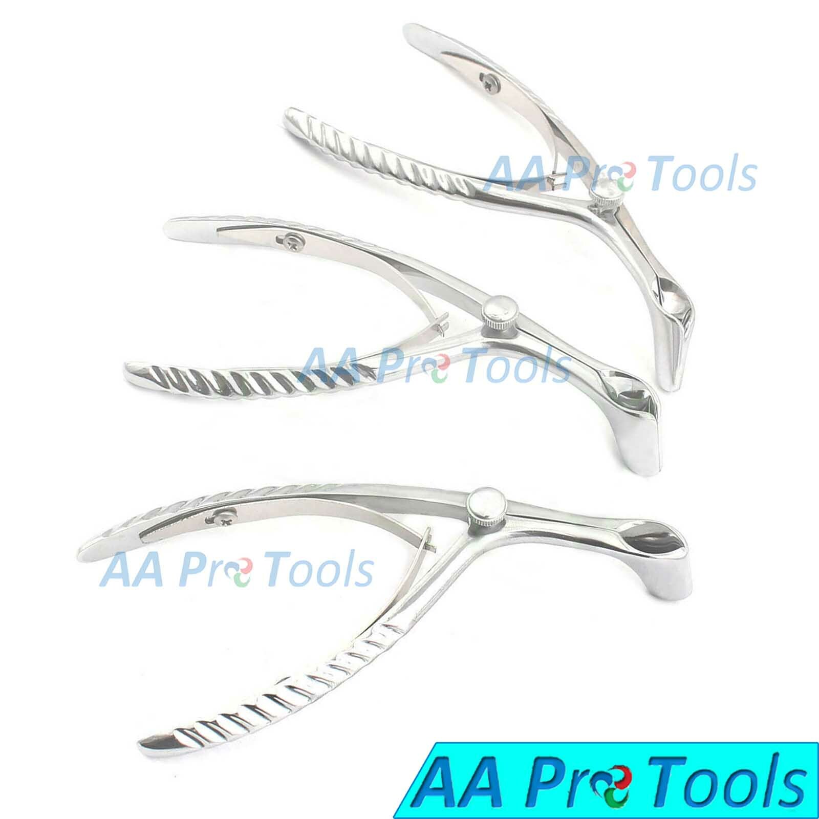 3 BECKMAN Nasal Speculum, Small, Medium & Large Angled on Side. ENT Instruments