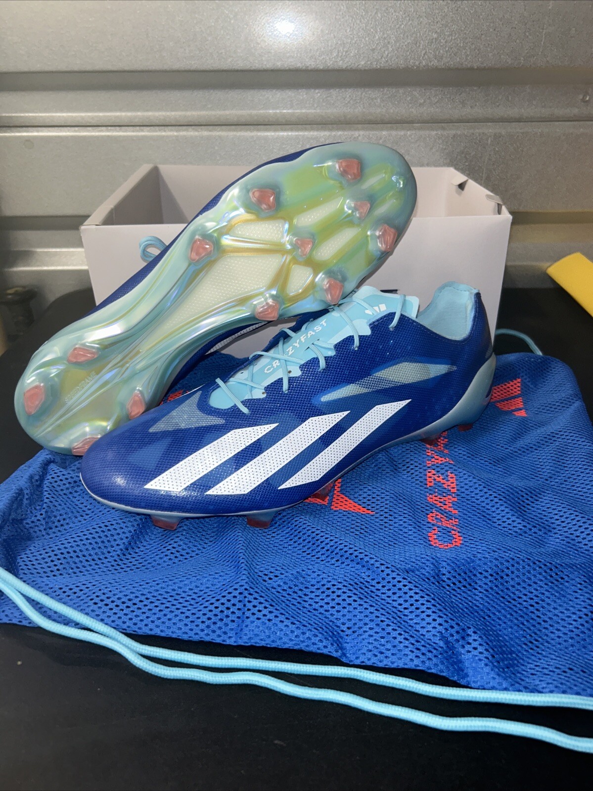 🔥NEW MENS SZ 13 Adidas X Crazyfast + Fg Soccer HQ4512 “Marine Rush Pack”
