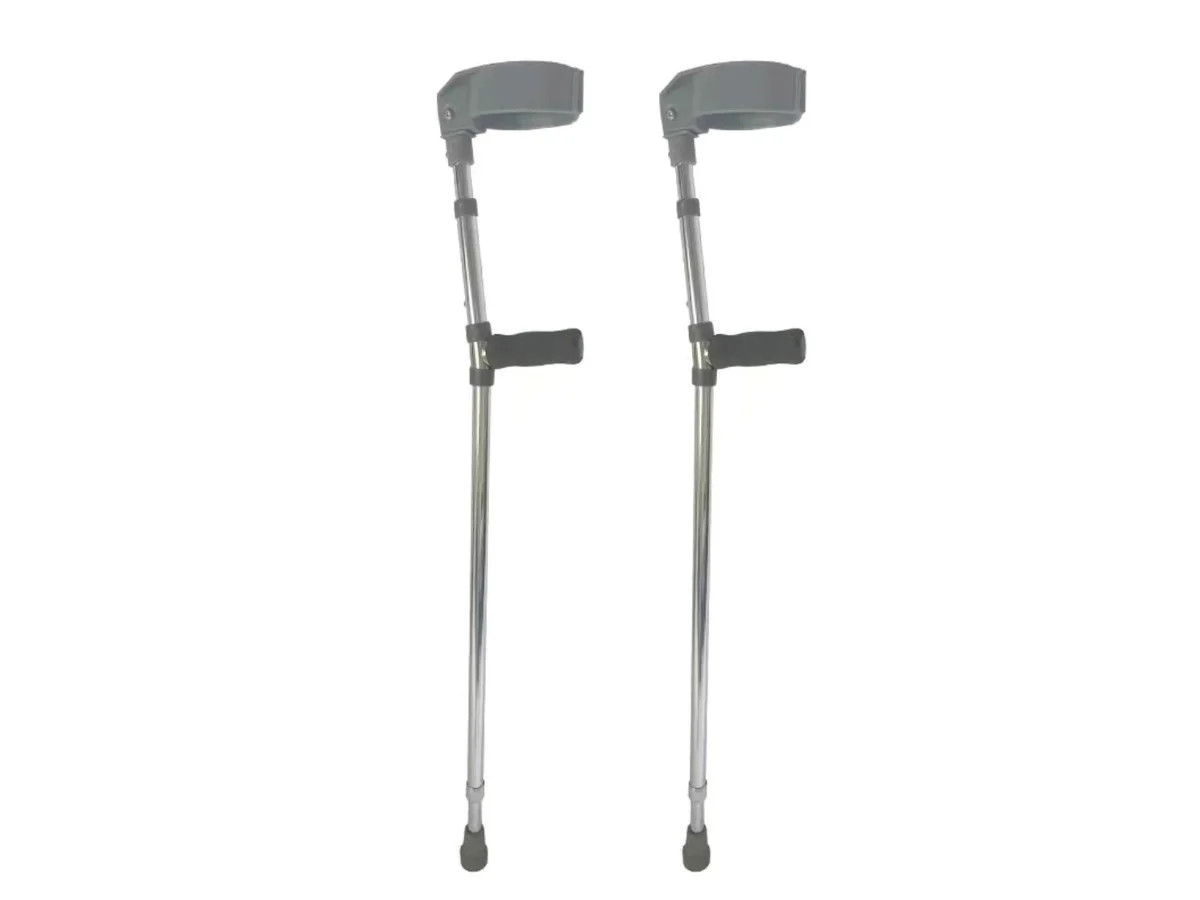 MPM Forearm Aluminum Crutches (1 Pair), Adjustable with Handle Pad, For Adults