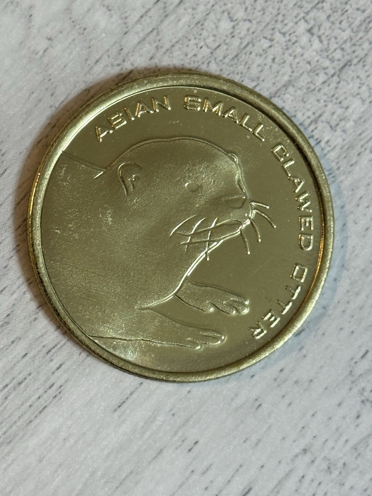 Georgia Aquarium Collectors Token ATL GA USA Gold Coin Asian Small Clawed Otter
